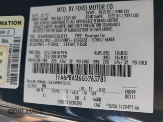 2016 Ford Mustang V6 with VIN 1FA6P8AM6G5263781, listed as a IAAI auction lot 42375721 with 91,519 mi miles and . Bid and sale history available at DreamBid. Image 9.
