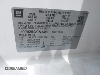 2016 Chevrolet Silverado 1500 Work Truck with VIN 1GCVKNEC2GZ217023, listed as a IAAI auction lot 41759624 with 273,940 mi miles. Bid and sale history available at carsss.com. Image 9.