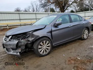 2014 Honda Accord Sedan EX-L with VIN 1HGCR2F89EA070899, listed as a Copart auction lot 85446074 with 112,215 mi miles and Salvage Title. Bid and sale history available at carsss.com. Image 1.