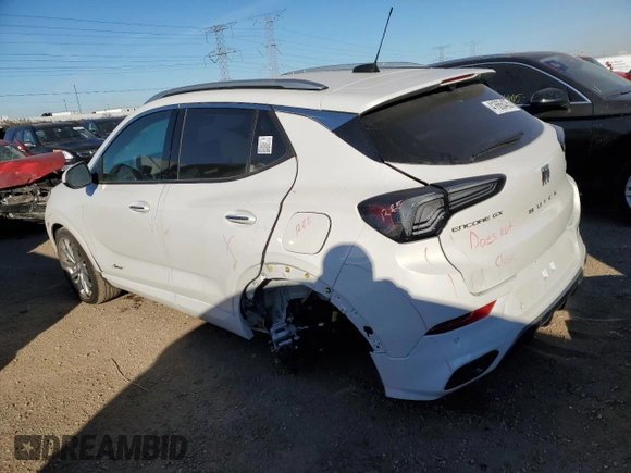 2024 Buick Encore GX Avenir z VIN KL4AMFSL8RB054564, wystawiony jako Copart lot #41666435 z przebiegiem 5 733 mil mil oraz Szkoda całkowita • Salvage title. Historia ofert i sprzedaży dostępna na DreamBid. Obrazek 2.