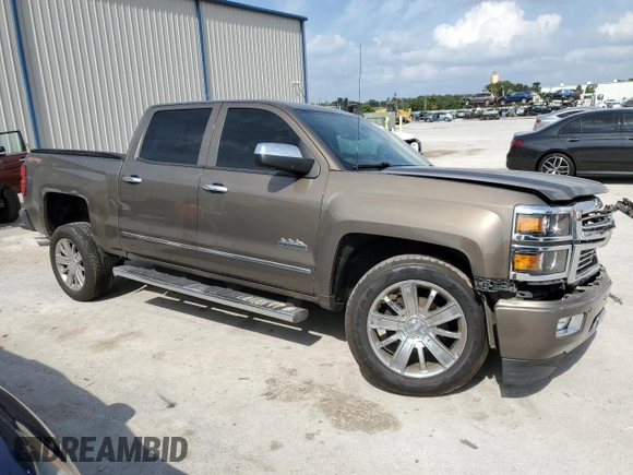 2014 Chevrolet Silverado 1500 High Country with VIN 3GCUKTEC6EG438556, listed as a Copart auction lot 54818993 with 91,398 mi miles and Salvage Title. Bid and sale history available at DreamBid. Image 4.
