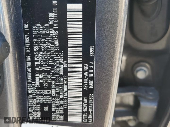 2009 Toyota Venza with VIN 4T3ZE11A79U019143, listed as a Copart auction lot 57935225 with 119,954 mi miles and Salvage title. Bid and sale history available at DreamBid. Image 13.