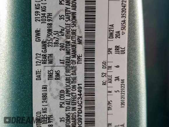 2013 Ford Escape SE with VIN 1FMCU0G97DUC34491, listed as a Copart auction lot 50516525 with 133,764 mi miles and Salvage title. Bid and sale history available at DreamBid. Image 15.