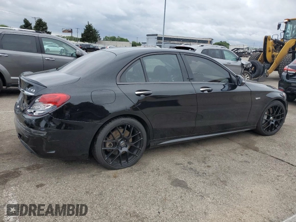 2017 Mercedes-Benz C 43 AMG with VIN 55SWF6EB3HU195318, listed as a Copart auction lot 57625645 with 67,974 mi miles and Salvage title. Bid and sale history available at DreamBid. Image 3.