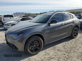 2024 Alfa Romeo Stelvio Veloce z VIN ZASPAKBN3R7D71181, wystawiony jako Copart lot #87510335 z przebiegiem 19 477 mil mil oraz Szkody całkowita. Historia ofert i sprzedaży dostępna na DreamBid. Obrazek 1.