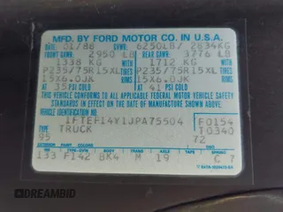 1988 Ford F-150 с VIN 1FTEF14Y1JPA75504, выставлен на аукционе IAAI как лот 42473753 с пробегом 12 730 миль миль и . История ставок и продаж доступна на DreamBid. Изображение 9.