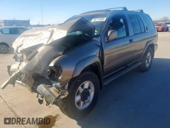 2001 Nissan Pathfinder LE z VIN JN8DR07Y41W529537, wystawiony jako Copart lot #46712895 z przebiegiem Nie podano mil oraz Szkoda całkowita • Salvage title. Historia ofert i sprzedaży dostępna na DreamBid. Obrazek 1.
