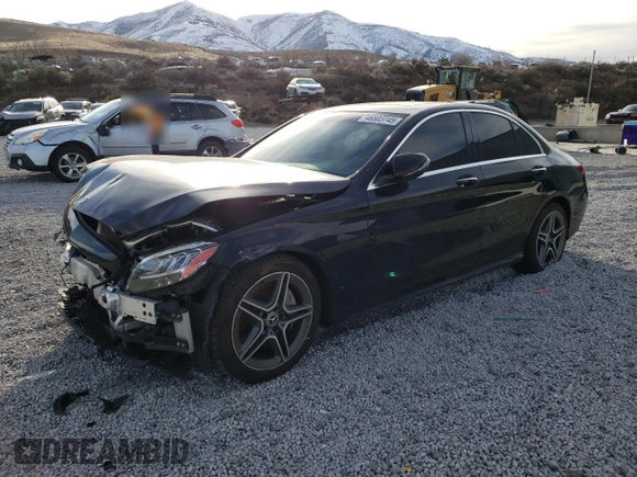 2019 Mercedes-Benz C 300 with VIN 55SWF8DB5KU322252, listed as a Copart auction lot 46503745 with 49,375 mi miles and Salvage Title. Bid and sale history available at DreamBid. Image 1.