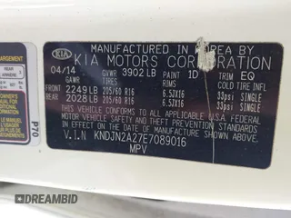 2014 Kia Soul with VIN KNDJN2A27E7089016, listed as a IAAI auction lot 40994947 with 143,939 mi miles. Bid and sale history available at carsss.com. Image 9.