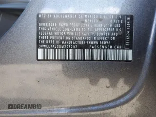 2013 Volkswagen Jetta TDI w/Premium with VIN 3VWLL7AJ3DM205297, listed as a Copart auction lot 56916045 with 157,049 mi miles and Salvage title. Bid and sale history available at DreamBid. Image 12.