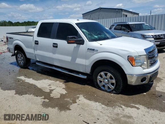 2013 Ford F-150 XL with VIN 1FTFW1EF8DFA22715, listed as a Copart auction lot 57919985 with 243,124 mi miles and Salvage title. Bid and sale history available at DreamBid. Image 4.