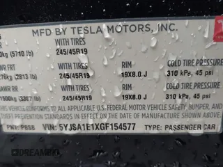 2016 Tesla Model S 70 with VIN 5YJSA1E1XGF154577, listed as a IAAI auction lot 41778697 with 62,630 mi miles and . Bid and sale history available at DreamBid. Image 9.