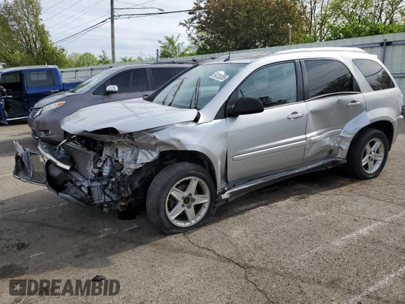 2005 Chevrolet Equinox LT z VIN 2CNDL73F656178331, wystawiony jako Copart lot #54723285 z przebiegiem Nie podano mil oraz Szkoda całkowita • Salvage title. Historia ofert i sprzedaży dostępna na DreamBid. Obrazek 1.
