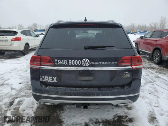 2019 Volkswagen Atlas SEL with VIN 1V2MR2CA2KC606617, listed as a Copart auction lot 47283925 with 128,710 mi miles and Salvage title. Bid and sale history available at DreamBid. Image 6.