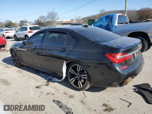 2018 BMW 7 Series 750i with VIN WBA7F0C55JGM23635, listed as a Copart auction lot 83718114 with 0 mi miles and Salvage Title. Bid and sale history available at carsss.com. Image 2.