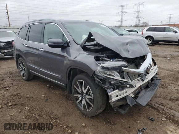 2021 Honda Pilot Touring 8-Passenger with VIN 5FNYF5H91MB023571, listed as a Copart auction lot 81325294 with Not Provided miles and Salvage Title. Bid and sale history available at DreamBid. Image 4.