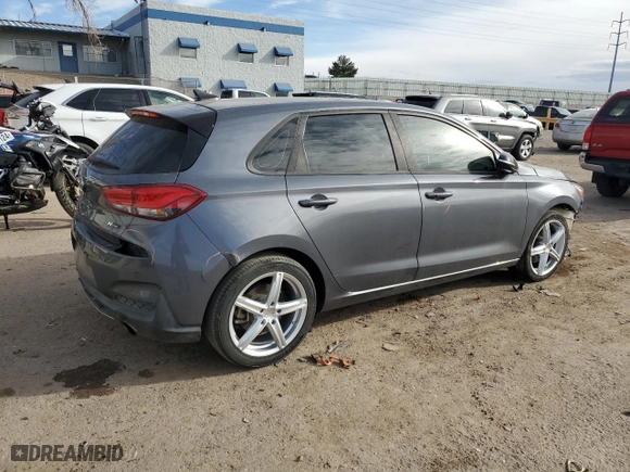 2019 Hyundai Elantra GT N Line with VIN KMHH55LC1KU107637, listed as a Copart auction lot 41599375 with 52,303 mi miles and Salvage Title. Bid and sale history available at carsss.com. Image 3.