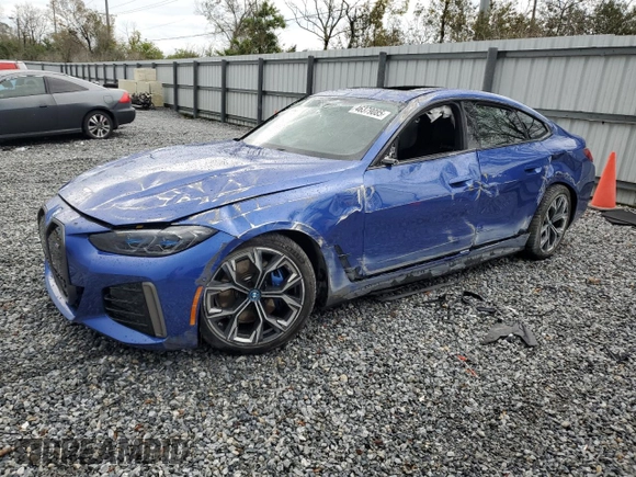 2024 BMW i4 M50 z VIN WBY33AW00RFS45178, wystawiony jako Copart lot #46379085 z przebiegiem Nie podano mil oraz Nie do naprawy • Non repairable. Historia ofert i sprzedaży dostępna na DreamBid. Obrazek 1.