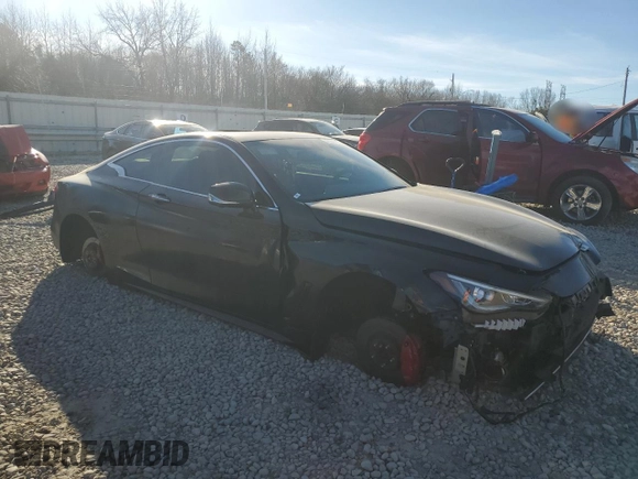 2021 Infiniti Q60 Red Sport 400 with VIN JN1FV7LK1MM530447, listed as a Copart auction lot 47281115 with 37,675 mi miles and Salvage title. Bid and sale history available at DreamBid. Image 4.