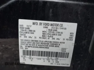 2018 Ford Edge SE with VIN 2FMPK4G99JBB43562, listed as a IAAI auction lot 42228240 with 174,511 mi miles and . Bid and sale history available at DreamBid. Image 9.
