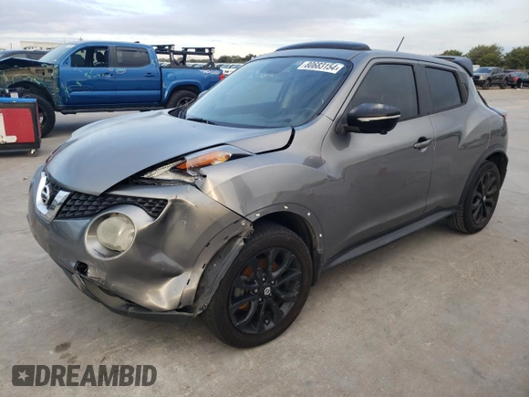 2015 Nissan Juke SL z VIN JN8AF5MR0FT502205, wystawiony jako Copart lot #80683154 z przebiegiem 131 876 mil mil oraz Szkoda całkowita • Salvage title. Historia ofert i sprzedaży dostępna na DreamBid. Obrazek 1.