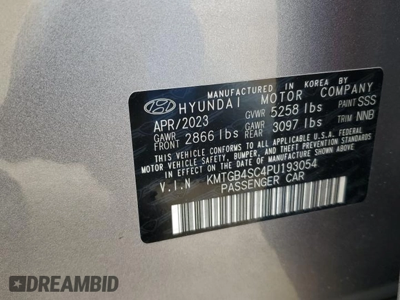 2023 Genesis G80 2.5T with VIN KMTGB4SC4PU193054, listed as a Copart auction lot 66699664 with 26,074 mi miles and Salvage Title. Bid and sale history available at DreamBid. Image 15.