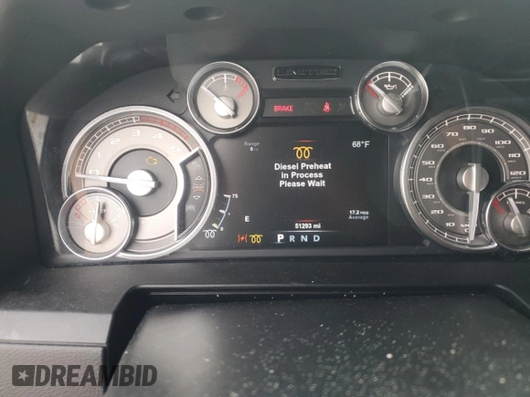 2017 Ram 3500 Longhorn with VIN 3C63RRNLXHG766715, listed as a Copart auction lot 76456104 with 51,293 mi miles and Salvage Title. Bid and sale history available at carsss.com. Image 9.