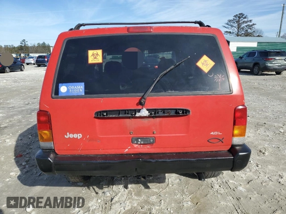 1997 Jeep Cherokee Sport with VIN 1J4FT68S6VL600838, listed as a Copart auction lot 88956065 with 0 mi miles and Salvage Title. Bid and sale history available at carsss.com. Image 6.