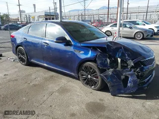 2018 Kia Optima SX with VIN 5XXGV4L29JG208284, listed as a IAAI auction lot 41765005 with 77,189 mi miles. Bid and sale history available at carsss.com. Image 1.