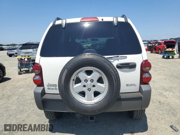 2005 Jeep Liberty Sport with VIN 1J8GL48K75W533267, listed as a Copart auction lot 55229435 with 154,305 mi miles and Salvage Title. Bid and sale history available at DreamBid. Image 6.