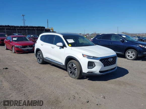 2019 Hyundai Santa Fe Ultimate with VIN 5NMS5CAA0KH067753, listed as a IAAI auction lot 41884396 with 31,343 mi miles and . Bid and sale history available at DreamBid. Image 1.