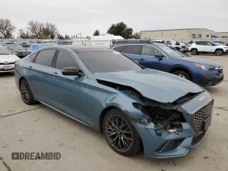 2018 Genesis G80 Sport z VIN KMHGN4JB5JU248399, wystawiony jako Copart lot #86296154 z przebiegiem 129 667 mil mil oraz Czysty tytuł • Clean title. Historia ofert i sprzedaży dostępna na DreamBid. Obrazek 4.
