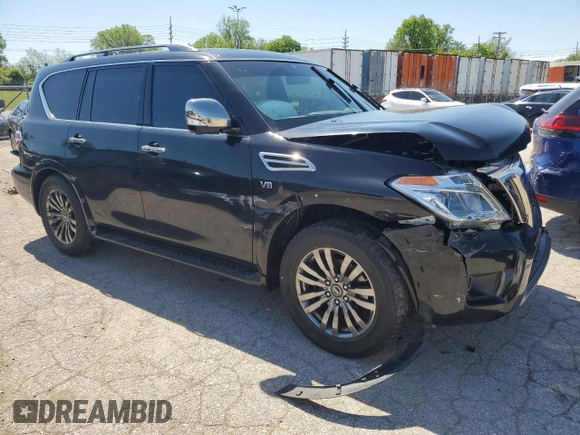 2019 Nissan Armada Platinum with VIN JN8AY2NE1K9756596, listed as a Copart auction lot 52228374 with Not Provided miles and Salvage Title. Bid and sale history available at carsss.com. Image 4.
