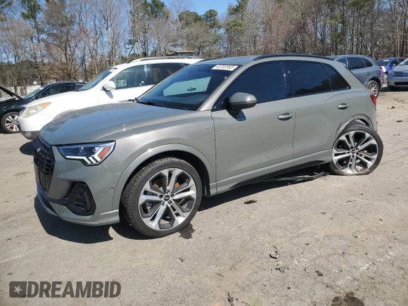 2021 Audi Q3 S line Premium Plus with VIN WA1EECF32M1028239, listed as a Copart auction lot 46702965 with 50,244 mi miles and Salvage Title. Bid and sale history available at carsss.com. Image 1.