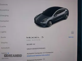 2018 Tesla Model 3 Long Range Battery with VIN 5YJ3E1EA7JF163401, listed as a IAAI auction lot 41829681 with 90,065 mi miles. Bid and sale history available at carsss.com. Image 14.