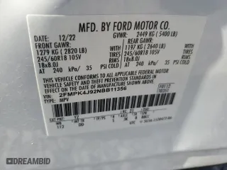 2022 Ford Edge SEL with VIN 2FMPK4J92NBB11356, listed as a Copart auction lot 48325945 with 86,250 mi miles and Salvage Title. Bid and sale history available at carsss.com. Image 12.