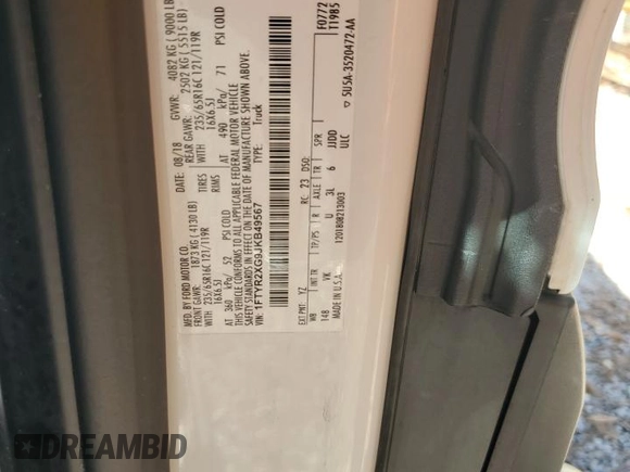 2018 Ford Transit с VIN 1FTYR2XG9JKB49567, выставлен на аукционе Copart как лот 87176204 с пробегом 109 048 миль миль и Чистый • Clean title. История ставок и продаж доступна на DreamBid. Изображение 13.
