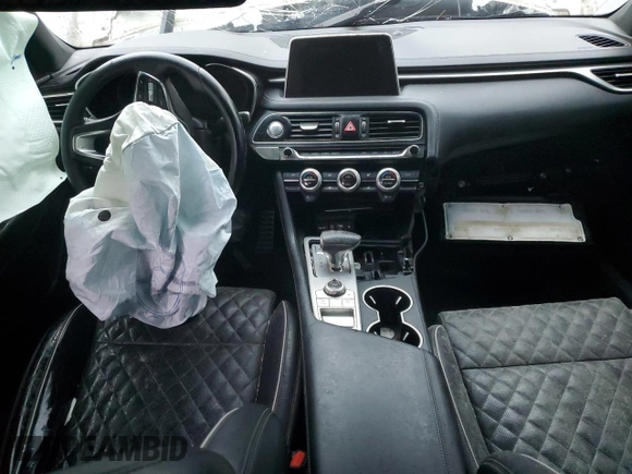 2019 Genesis G70 3.3T Advanced with VIN KMTG34LE7KU012339, listed as a Copart auction lot 83612344 with 0 mi miles and Clean Title. Bid and sale history available at carsss.com. Image 8.