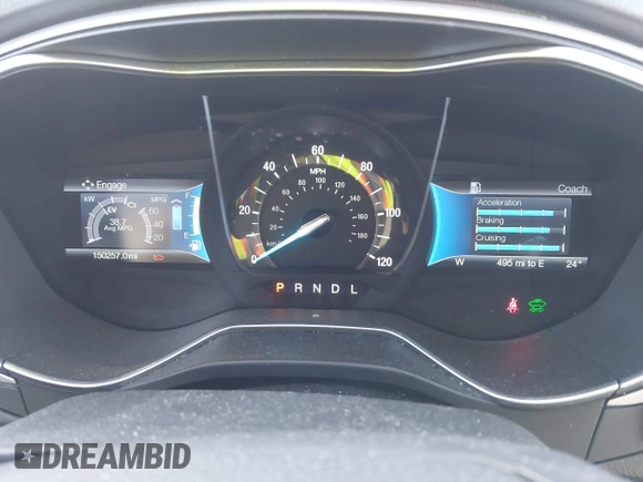 2015 Ford Fusion S Hybrid with VIN 3FA6P0UU0FR307900, listed as a IAAI auction lot 41507112 with 150,257 mi miles. Bid and sale history available at carsss.com. Image 7.
