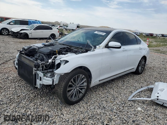 2017 Genesis G80 3.8L with VIN KMHGN4JE2HU175741, listed as a Copart auction lot 70855184 with 59,136 mi miles and Salvage Title. Bid and sale history available at carsss.com. Image 1.