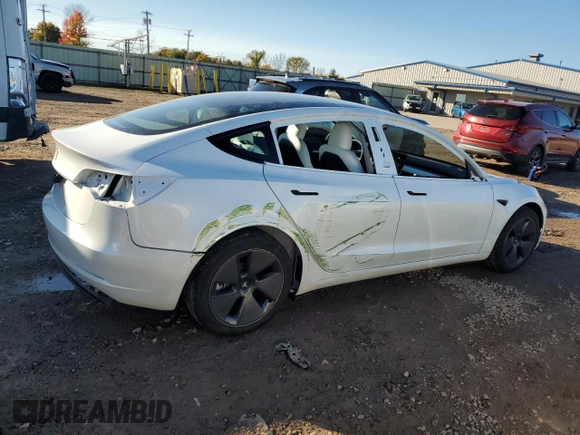2023 Tesla Model 3 with VIN 5YJ3E1EA2PF642186, listed as a Copart auction lot 76612364 with 9,308 mi miles and Non Repairable. Bid and sale history available at carsss.com. Image 3.