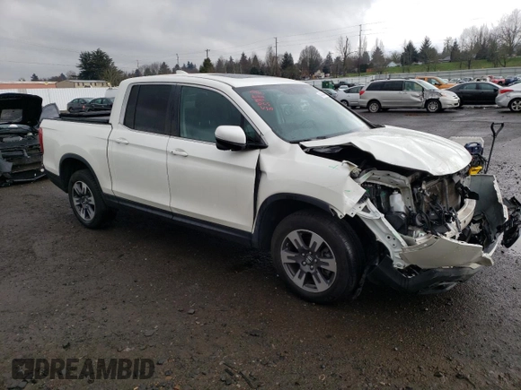 2019 Honda Ridgeline RTL-T with VIN 5FPYK3F63KB006493, listed as a Copart auction lot 43466445 with 51,021 mi miles and Salvage title. Bid and sale history available at DreamBid. Image 4.