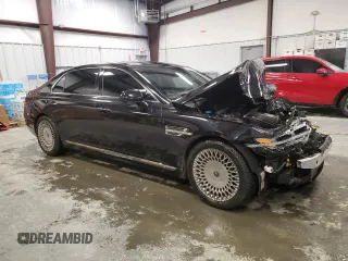 2020 Genesis G90 Premium with VIN KMTF34PA8LU081156, listed as a Copart auction lot 44808875 with 53,629 mi miles and Salvage Title. Bid and sale history available at carsss.com. Image 4.