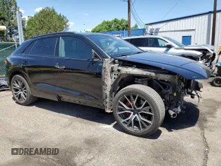 2020 Audi Q8 Prestige with VIN WA1FVAF18LD001941, listed as a Copart auction lot 61498385 with 29,634 mi miles and Salvage title. Bid and sale history available at DreamBid. Image 4.