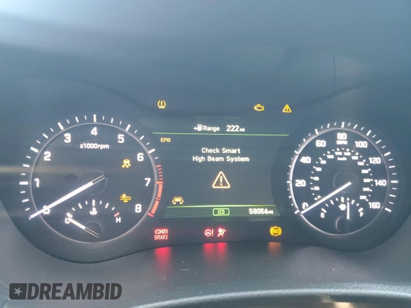 2018 Genesis G80 Sport with VIN KMHGN4JB5JU219162, listed as a Copart auction lot 79851474 with 58,056 mi miles and Salvage Title. Bid and sale history available at DreamBid. Image 9.