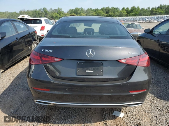 2025 Mercedes-Benz C 300 with VIN W1KAF4HB9SR249921, listed as a Copart auction lot 60754255 with Not provided miles and Salvage title. Bid and sale history available at DreamBid. Image 6.