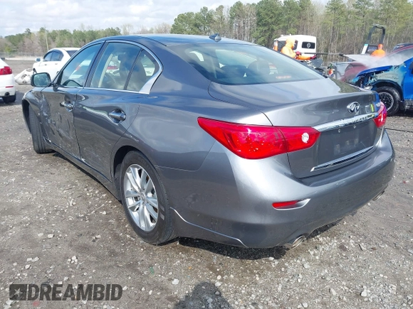 2015 Infiniti Q50 with VIN JN1BV7AP2FM332816, listed as a IAAI auction lot 41864532 with 180,683 mi miles. Bid and sale history available at carsss.com. Image 3.