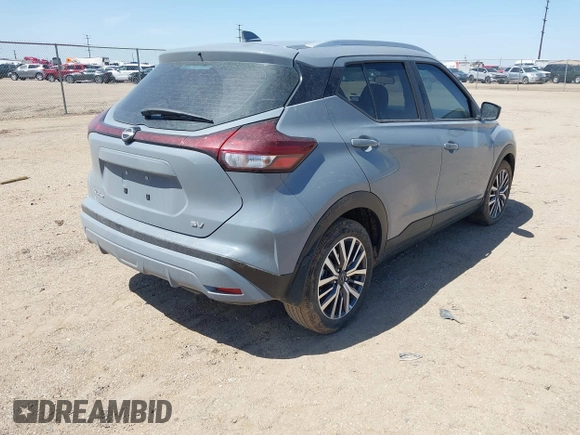 2023 Nissan Kicks SV with VIN 3N1CP5CV8PL574536, listed as a IAAI auction lot 42027742 with 35,257 mi miles. Bid and sale history available at carsss.com. Image 4.
