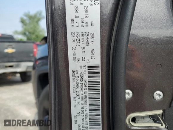 2020 Jeep Compass Latitude с VIN 3C4NJDBBXLT112417, выставлен на аукционе Copart как лот 62770825 с пробегом 56 470 миль миль и Списание • Salvage title. История ставок и продаж доступна на DreamBid. Изображение 13.