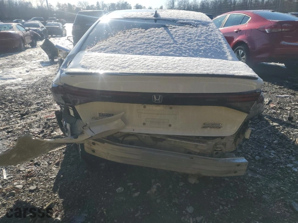 2023 Honda Accord Hybrid Sport-L with VIN 1HGCY2F70PA043085, listed as a Copart auction lot 41740555 with 47,815 mi miles and Salvage Title. Bid and sale history available at carsss.com. Image 6.